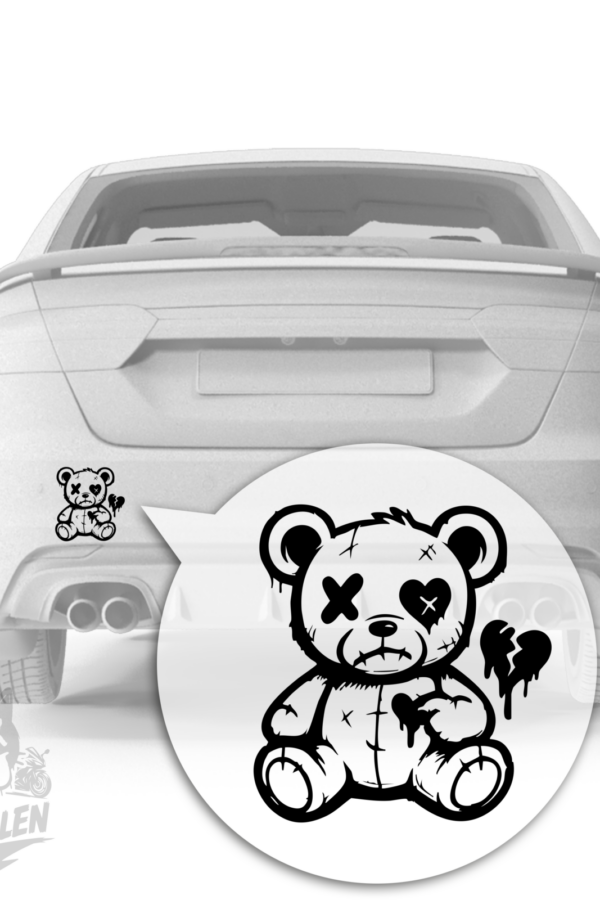 Broken Heart Teddy – Dripping Style | Edgy Bär Vinyl Aufkleber