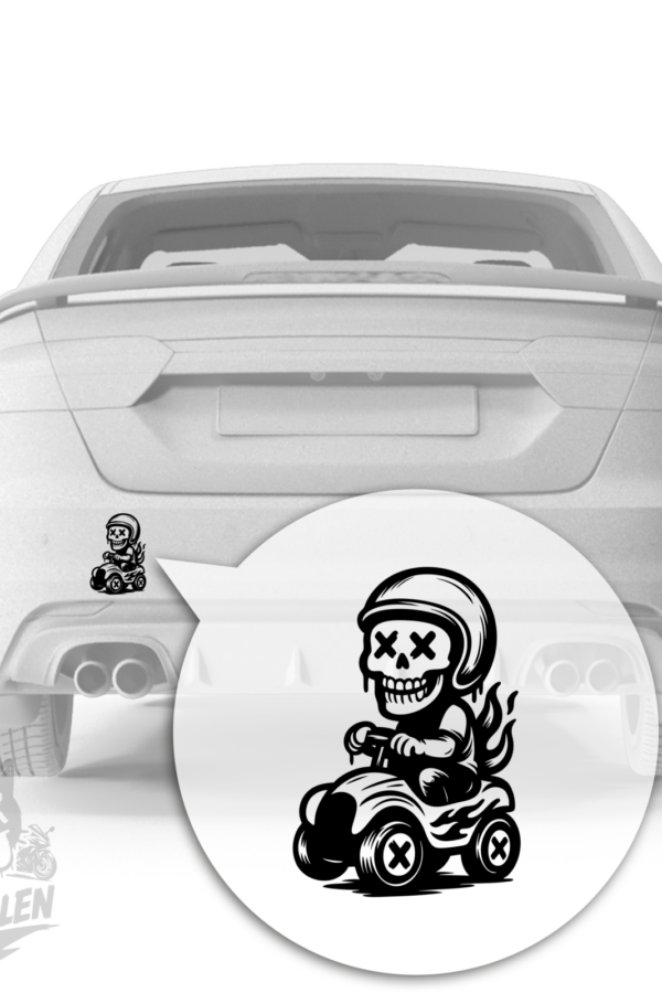Mini Grim Rider – Skull Racer Vinyl Sticker