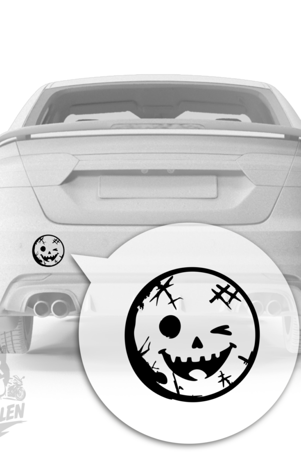 Winking Skull Smile – Frecher Totenkopf Smiley Vinyl Sticker
