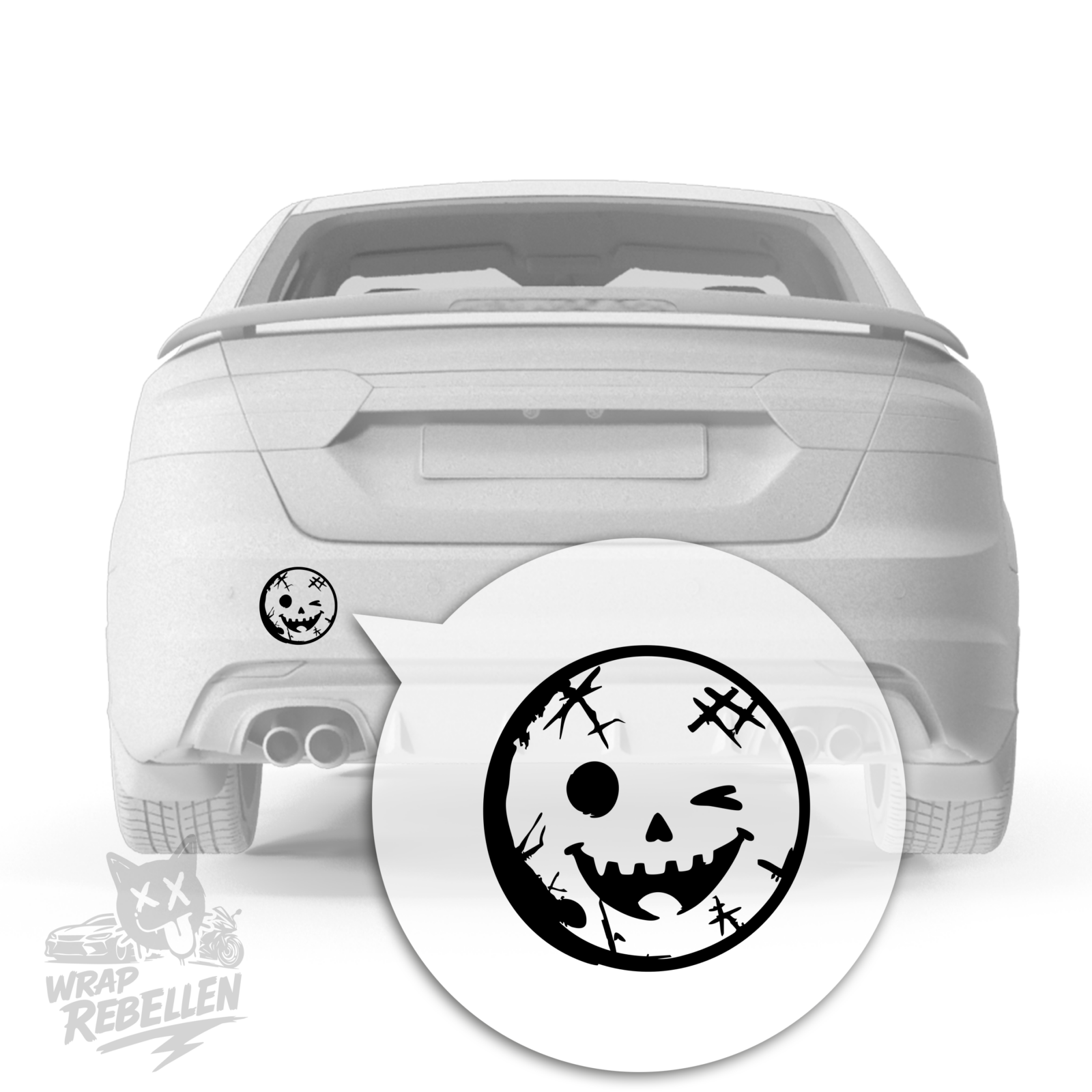 Winking Skull Smile – Frecher Totenkopf Smiley Vinyl Sticker