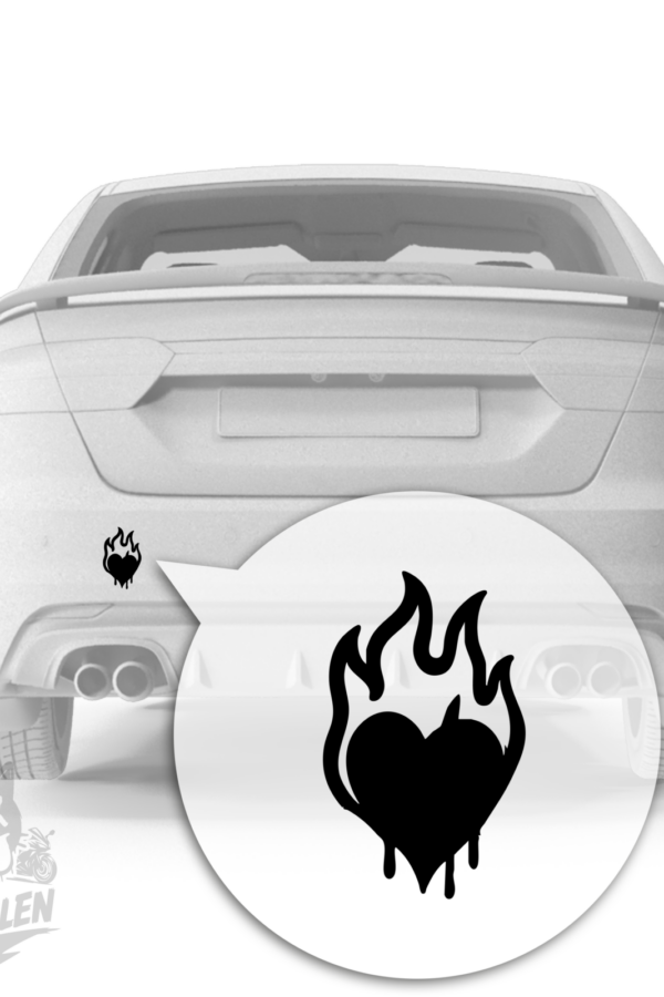 Burning Heart – Dripping Flame Vinyl Sticker