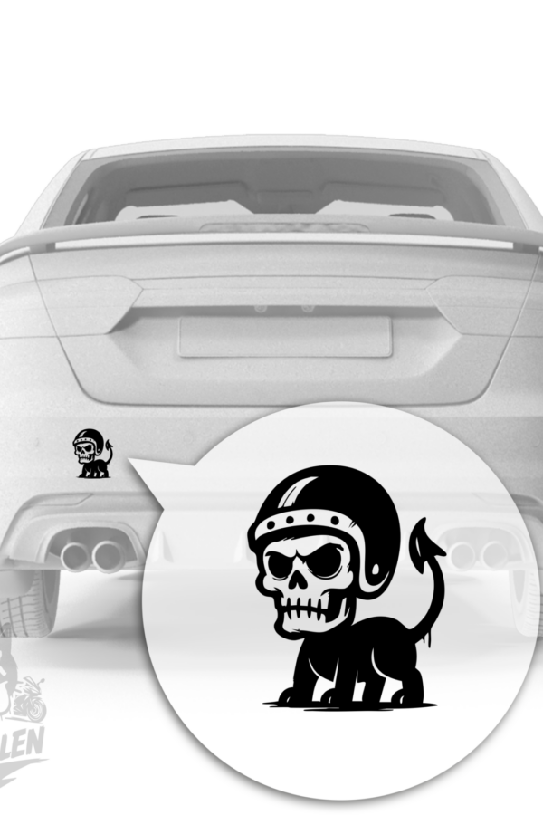 Höllenköter – Skull Devil Dog Vinyl Sticker