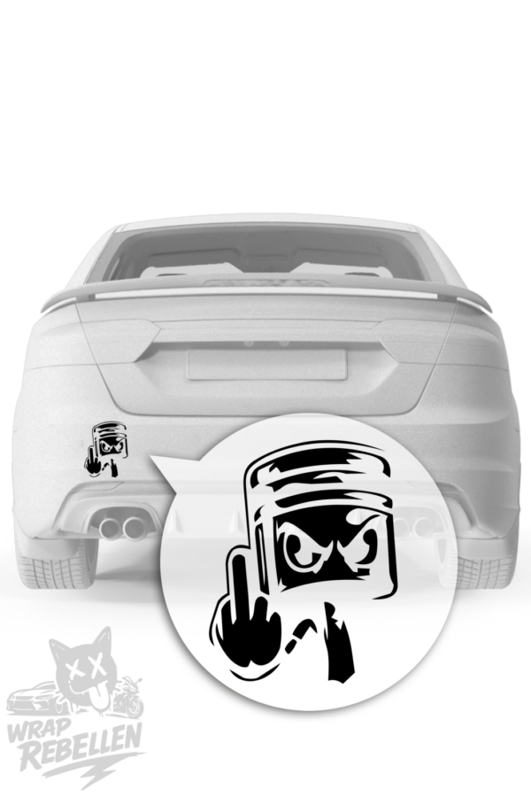 Kolben Mittelfinger Sticker – Tuning Aufkleber