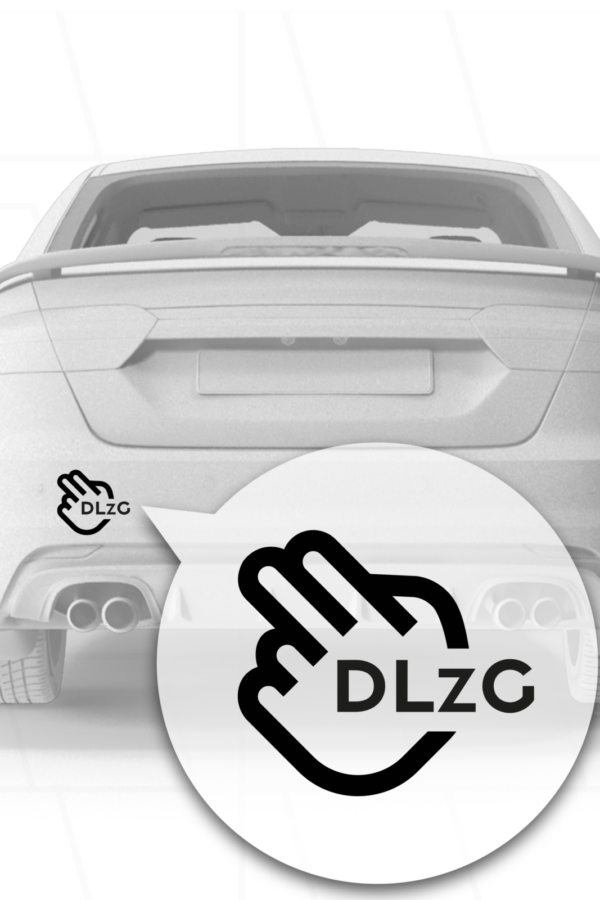 Kfz – Sticker | DlzG (groß) „Die linke zum Gruß“