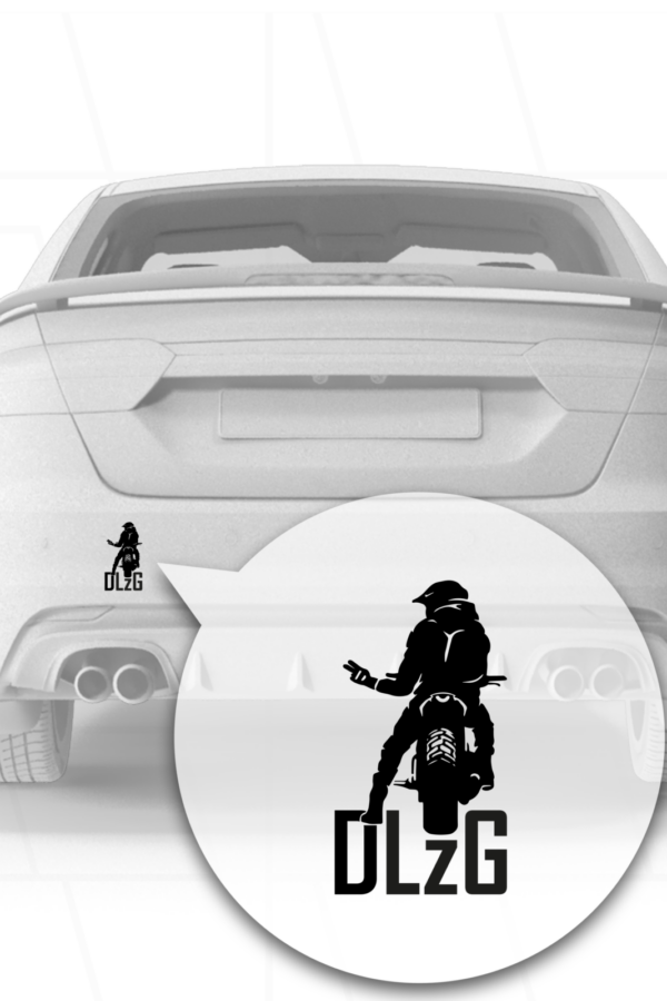 Kfz – Sticker | DlzG (Bike) „Die linke zum Gruß“