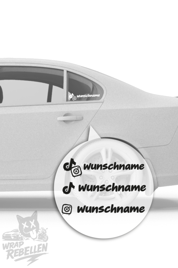 Instagram & TikTok Wunschname Sticker (2er Set) – Personalisierter Social Media Aufkleber