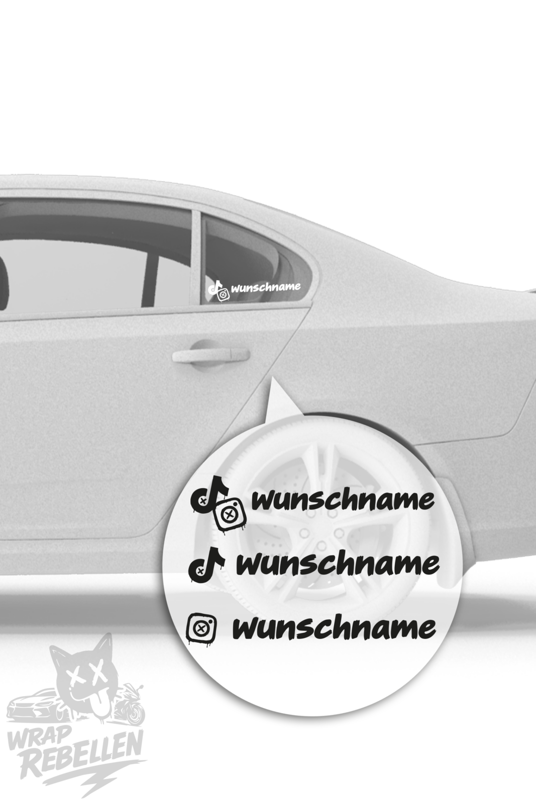 Instagram & TikTok Wunschname Sticker (2er Set) – Personalisierter Social Media Aufkleber